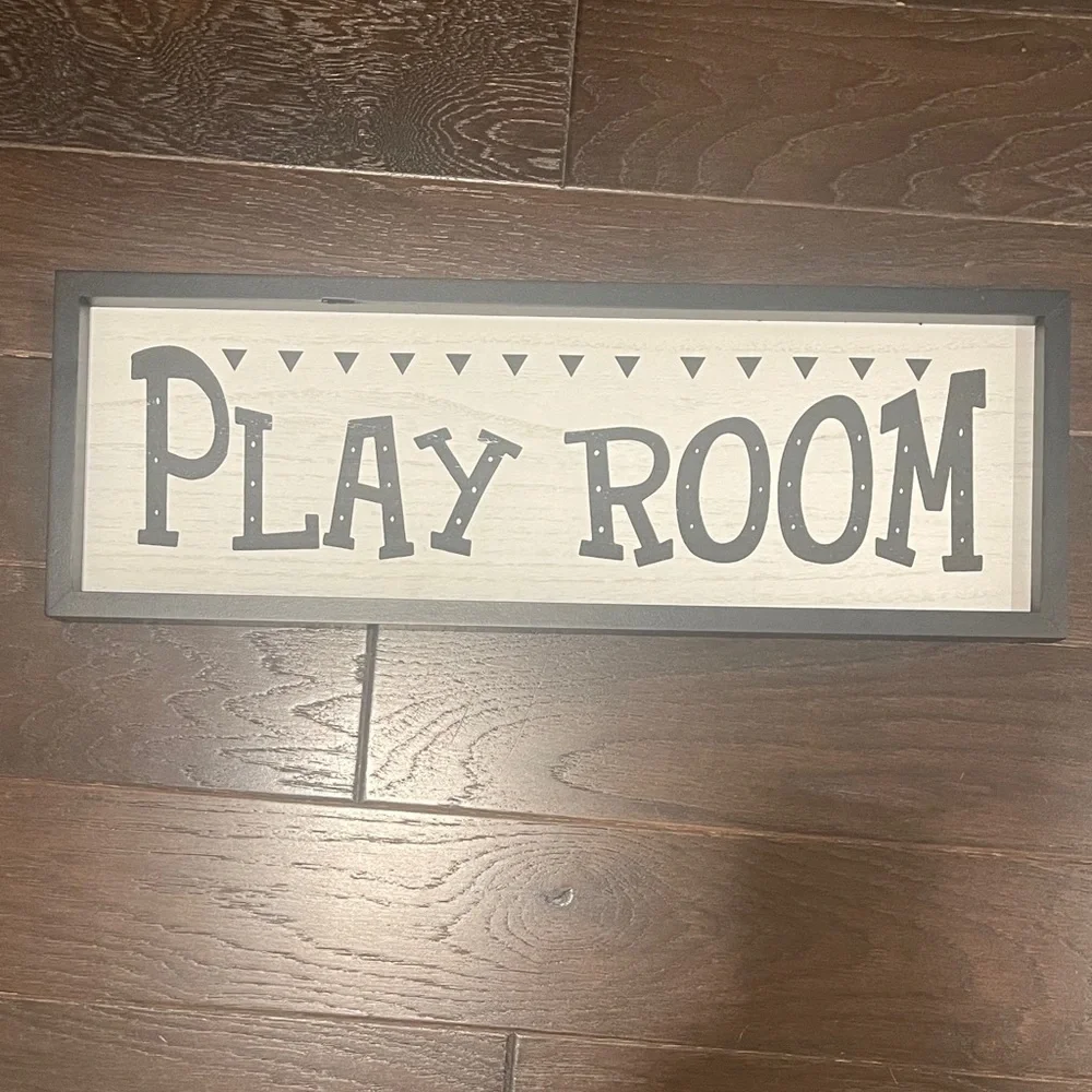 Hobby Lobby Play Room Sign - Black and Cream